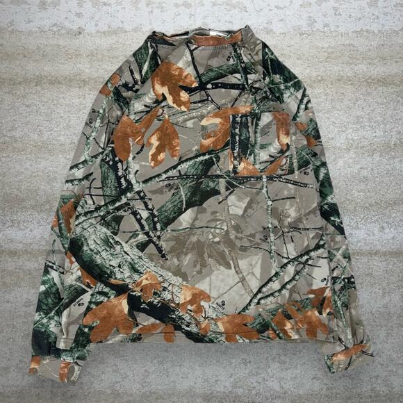 Vintage Fusion 3D Hunting Camo Shirt Cotton Long Sleeve Woodland 90s - Picture 1 of 3